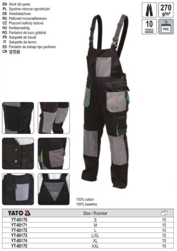 YATO YT-80173 Munkavédelmi kertésznadrág L/XL-es méret PALEA