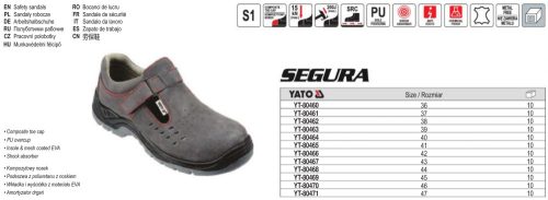 YATO YT-80468 Munkavédelmi szandál S1 44-es méret SEGURA
