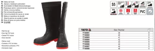 YATO YT-80881 Gumicsizma 39-es méret PORTLAND