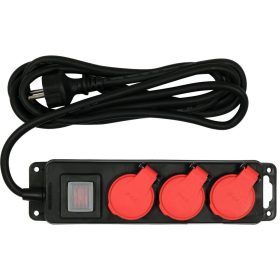   YATO YT-81240 Elektromos hosszabbító 3m 3 x 1,5 mm 3-as elosztó kapcsolóval