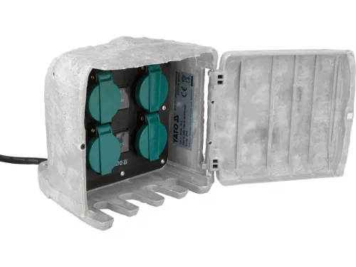 YATO YT-81271 Kültéri csatlakozóelosztó aljzat STONE IP44 4 x 230V