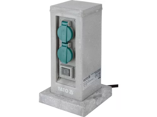 YATO YT-81273 Kültéri csatlakozóeosztó altzat TOWER GREAY  IP44 4 x 230V