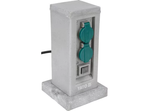 YATO YT-81273 Kültéri csatlakozóeosztó altzat TOWER GREAY  IP44 4 x 230V