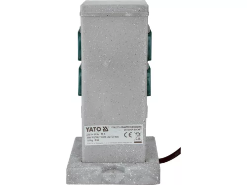 YATO YT-81273 Kültéri csatlakozóeosztó altzat TOWER GREAY  IP44 4 x 230V