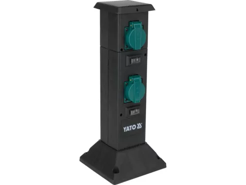 YATO YT-81274 Kültéri csatlakozóelosztó aljzat TOWER BLACK IP44 4 x 230V