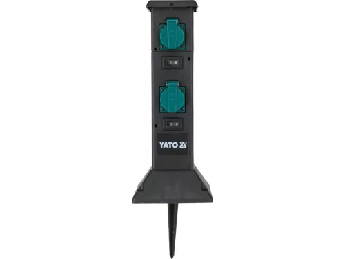 YATO YT-81274 Kültéri csatlakozóelosztó aljzat TOWER BLACK IP44 4 x 230V
