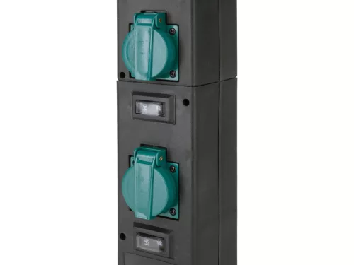 YATO YT-81274 Kültéri csatlakozóelosztó aljzat TOWER BLACK IP44 4 x 230V