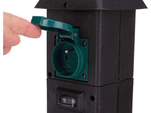 YATO YT-81274 Kültéri csatlakozóelosztó aljzat TOWER BLACK IP44 4 x 230V