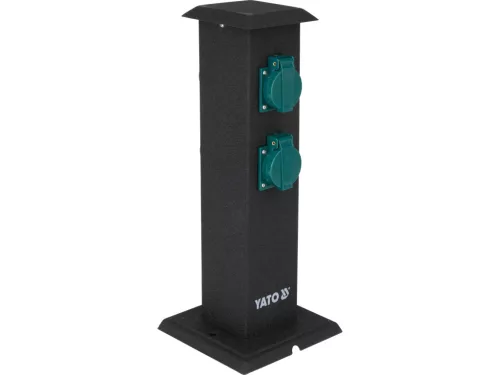 YATO YT-81275 Kültéri csatlakozóelosztó aljzat METAL TOWER BLACK IP44 4 x 230V