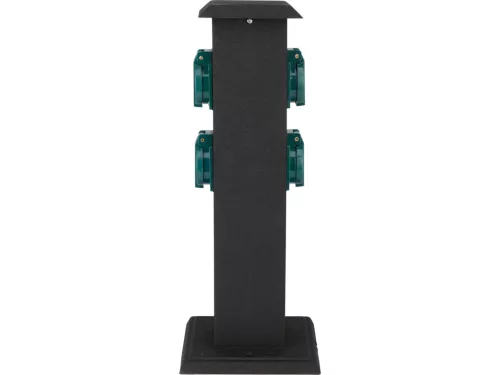YATO YT-81275 Kültéri csatlakozóelosztó aljzat METAL TOWER BLACK IP44 4 x 230V