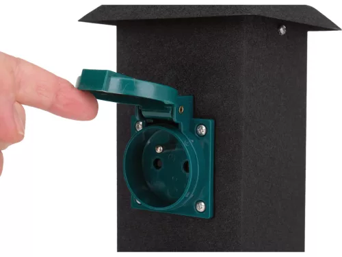 YATO YT-81275 Kültéri csatlakozóelosztó aljzat METAL TOWER BLACK IP44 4 x 230V