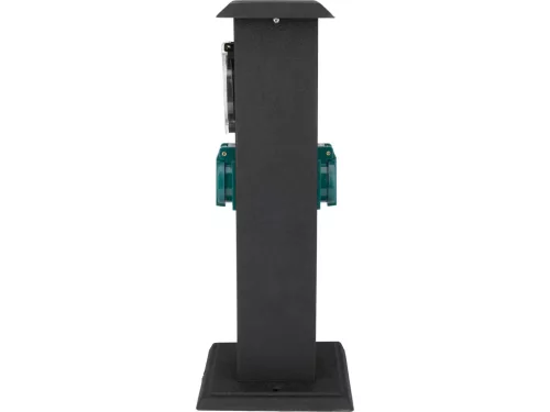 YATO YT-81276 Kültéri csatlakozóelosztó aljzat időkapcsolóval METAL TOWER BLACK IP44 4 x 230V