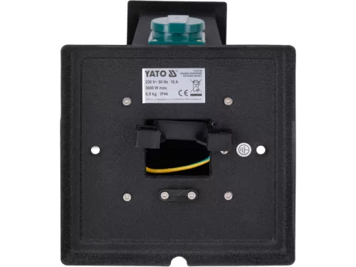 YATO YT-81276 Kültéri csatlakozóelosztó aljzat időkapcsolóval METAL TOWER BLACK IP44 4 x 230V