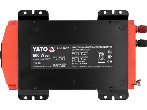 YATO YT-81482 Inverter 12 V / 230 V max 600 W