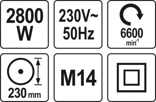YATO YT-82110 Elektromos sarokcsiszoló M14 230 mm 2800 W