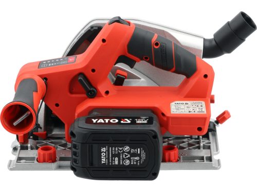 YATO YT-821701 Akkumulátoros merülőfűrész 18V 4Ah 140mm szénkefe nélküli motor + vezetősín (1db 4Ah akku +töltő)