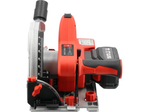 YATO YT-821701 Akkumulátoros merülőfűrész 18V 4Ah 140mm szénkefe nélküli motor + vezetősín (1db 4Ah akku +töltő)