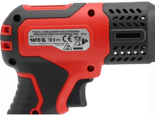 YATO YT-821915 Akkumulátoros szigetelésvágó kés 18V (200mm, 1 x 4Ah akkuval, töltővel, kofferben)