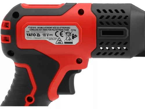 YATO YT-821916 Akkumulátoros szigetelésvágó kés 18V (200mm, akku és töltő nélkül)