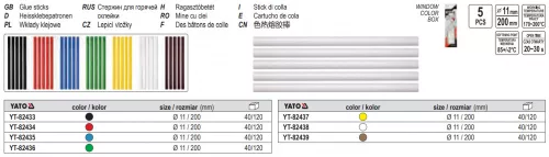 YATO YT-82435 Ragasztó patron kék 11 x 200 mm (5 db/cs)