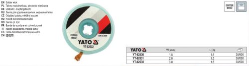 YATO YT-82531 Kiforrasztó szalag 2,0 mm x 1,5 m