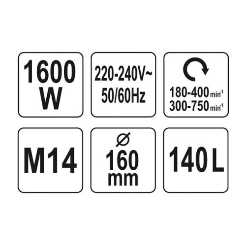YATO YT-82607 Elektromos keverőgép 2 sebesség M14 1600 W