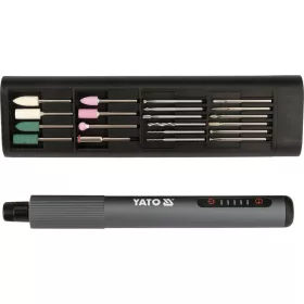   YATO YT-82764 4 V-os akkumulátoros, szénkefe nélküli mini csiszoló tartozékokkal