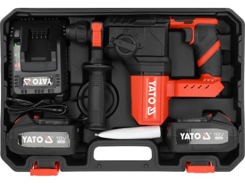 YATO YT-827722 Akkus fúrókalapács SDS+ BL motor 18V (töltő + 2x4Ah akku)