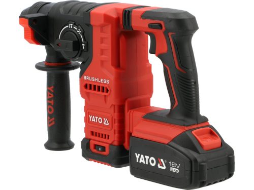 YATO YT-827724 Akkuulátoros fúrókalapács 18V 4Ah SDS Plus 2,4J szénkefe nélküli motor (2x akku + töltő)