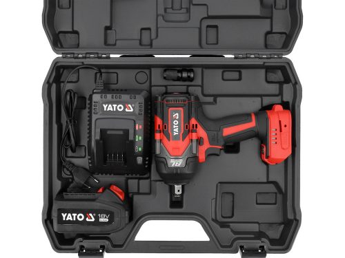 YATO YT-828071 Akkus ütvecsavarozó 1/2 Col 1200 Nm szénkefe nélküli 18 V (1 x 4,0 Ah + töltő)