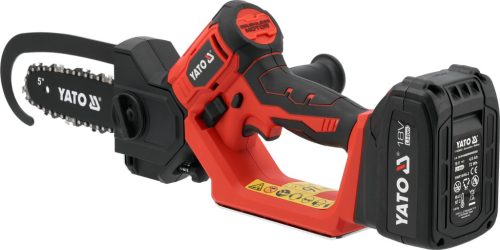 YATO YT-828115 Akkumuátoros ács láncfűrész 6 col láncvezetővel, szénkefe nélküli motorral (1x4Ah + töltő)
