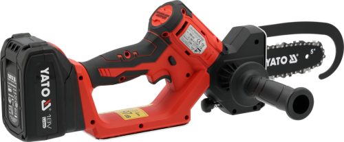 YATO YT-828115 Akkumuátoros ács láncfűrész 6 col láncvezetővel, szénkefe nélküli motorral (1x4Ah + töltő)