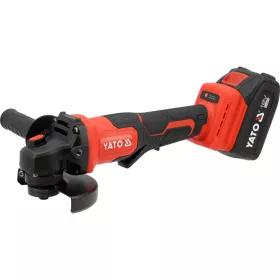   YATO YT-828254 Akkumulátoros sarokcsiszoló szénkefe nélküli motorral 18V (töltő + 1 x 4 Ah akku)