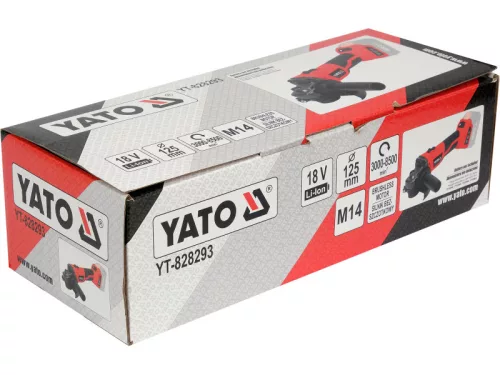 YATO YT-828293 Akkus sarokcsiszló 18 V 125 mm (akku és töltő nélkül)