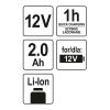 YATO YT-82909 Akkumulátor 12 V Li-Ion 2,0 Ah