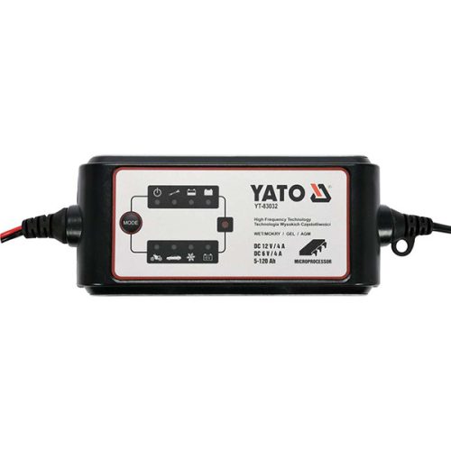 YATO YT-83032 Akkumulátor töltő 6-12 V / 4 A / 5-120 Ah