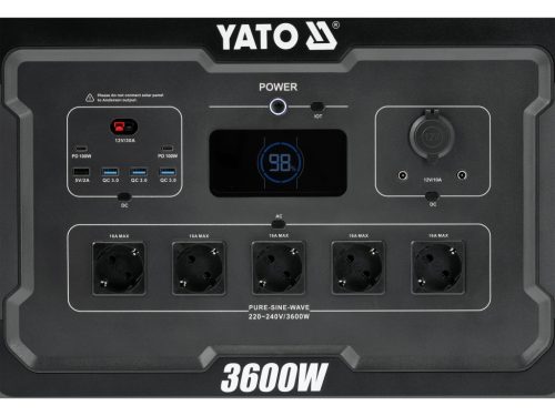 YATO YT-83096 Hordozható erőmű 3600W, 3072WH LIFEPO4, EPS