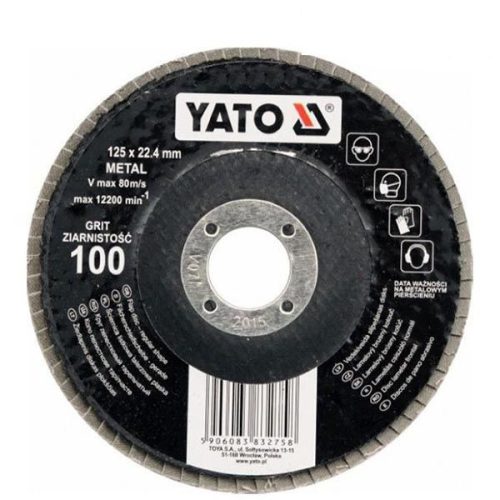 YATO YT-83275 Lamellás csiszolókorong 125 x 22,4 mm / P100