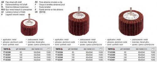 YATO YT-83397 Csapos lamellás, legyező csiszolókorong 60 x 50 x 6 mm / P200