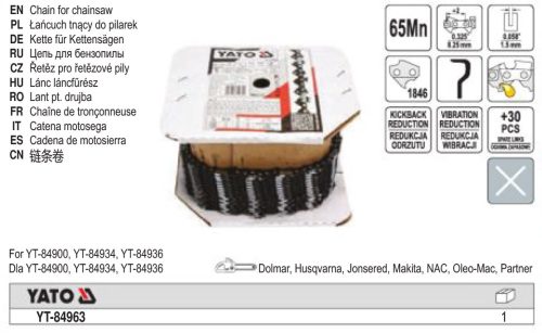 YATO YT-84963 Láncfűrész lánc tekercs 0,325" 1,5 mm 1846 szem