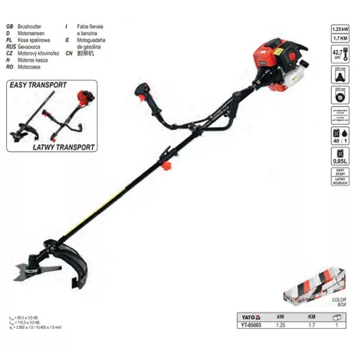 YATO YT-85003 Benzines fűkasza 42,7 cm3 0,85 l