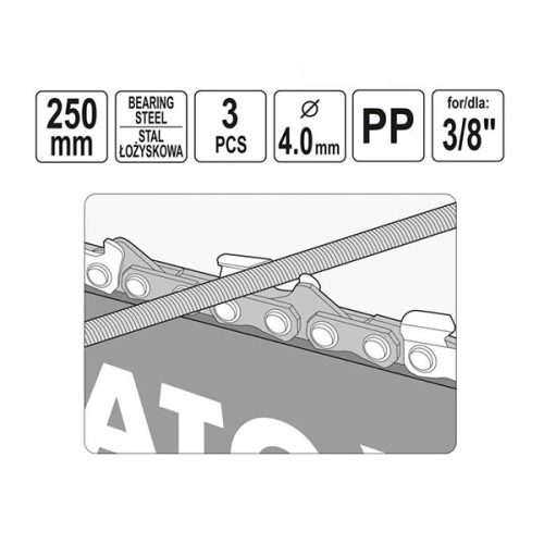 YATO YT-85030 Kerek láncreszelő vezetővel és nyéllel 4,0 mm