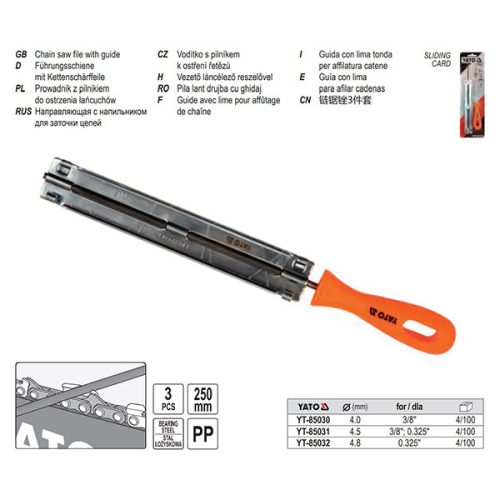 YATO YT-85030 Kerek láncreszelő vezetővel és nyéllel 4,0 mm