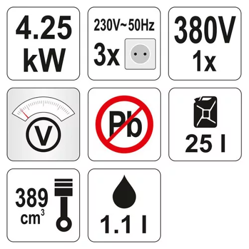 YATO YT-85460 Áramfejlesztő 5500 W 389 cm3