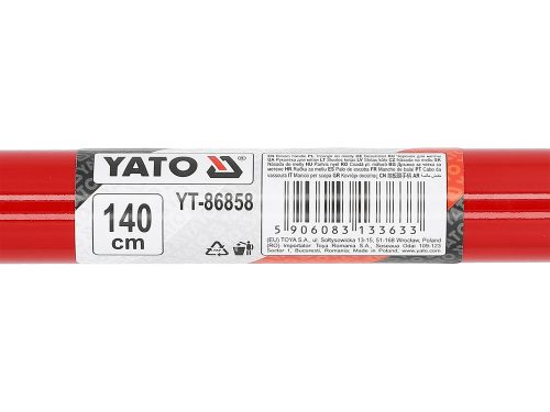 YATO YT-86858 Fém seprűnyél műanyag bevonattal, kúpos menettel, 1400 mm hosszú