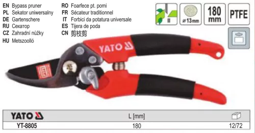 YATO YT-8805 Metszőolló 175 mm teflon bevonattal