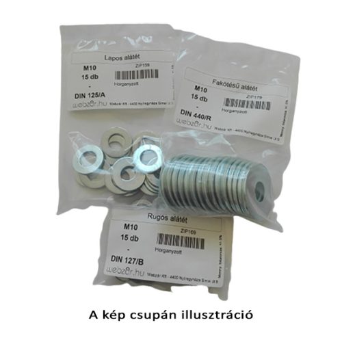 Lapos alátét DIN 125/A 140HV horg. M6 (25 db) (ZIP)